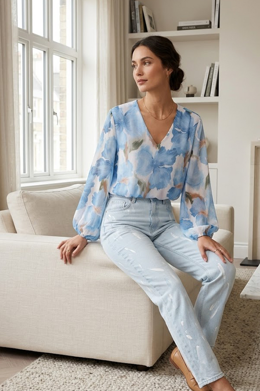 The Bla Blue Floral Top