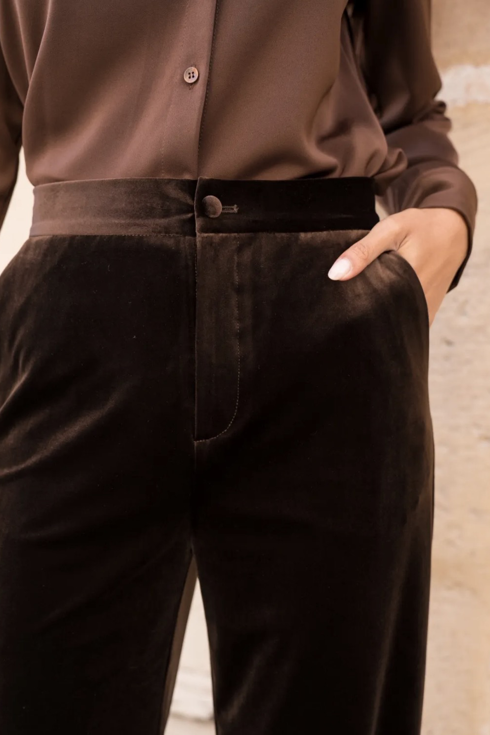 The Vivienne Chocolate Velvet Trousers