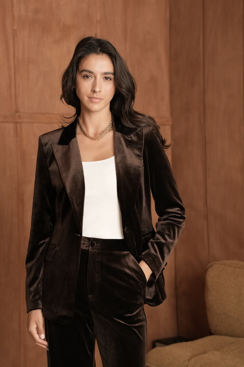 The Vivienne Chocolate Velvet Trousers