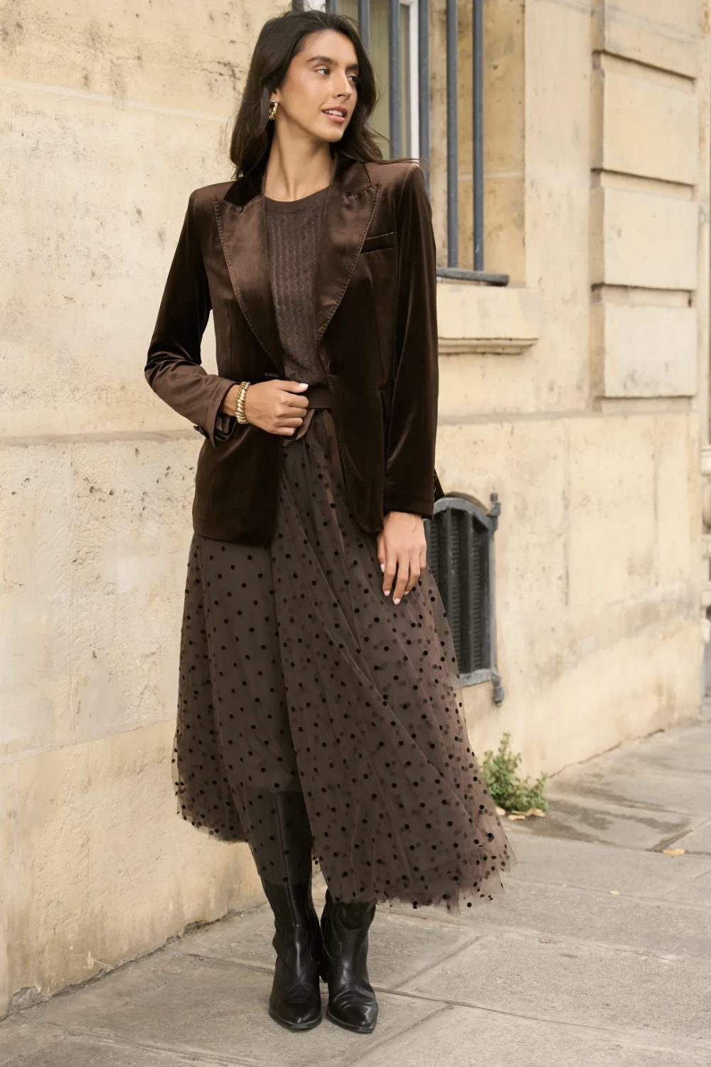 The Matilda Chocolate Velvet Blazer