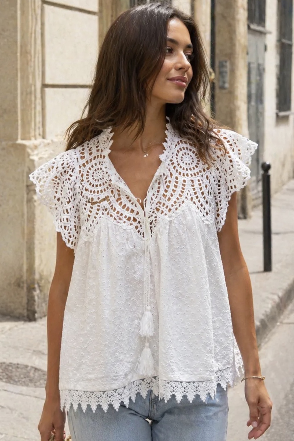 The Cleo Top in Optic White