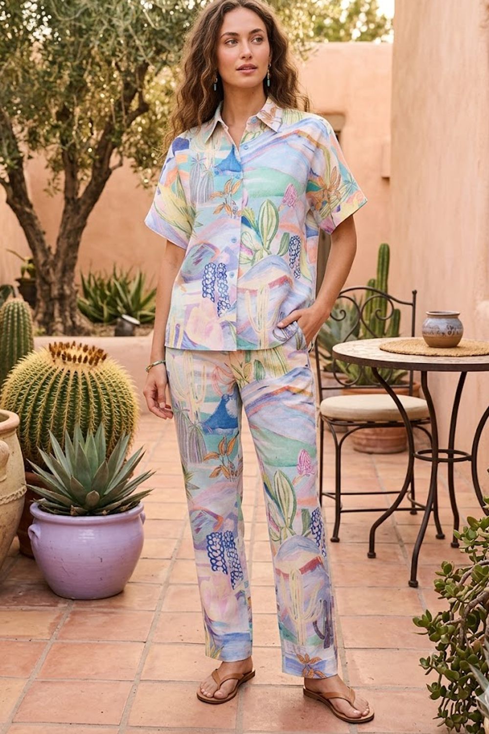 The Tulum Yuca Print Trousers