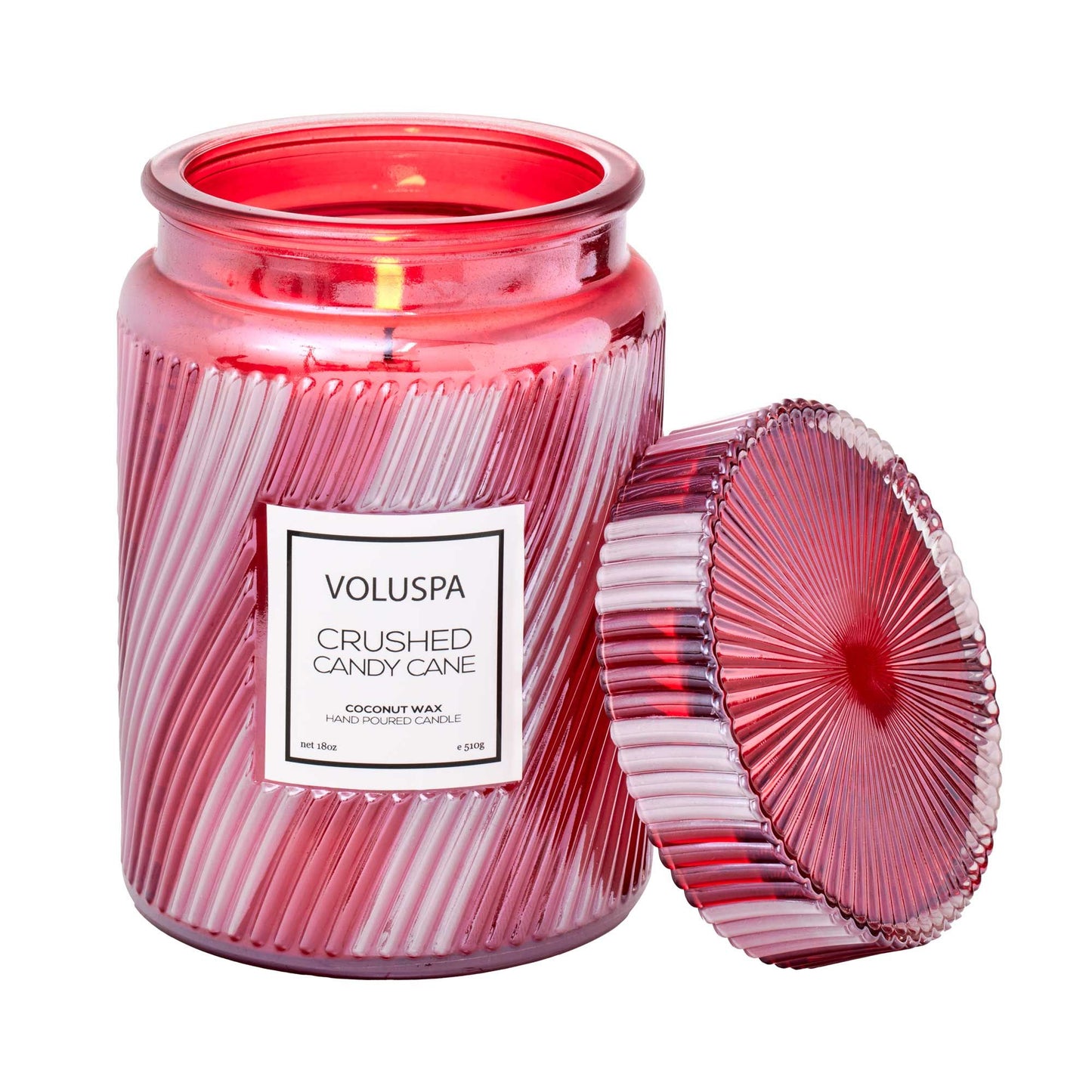 Crushed Candy Cane Glass Jar Candle