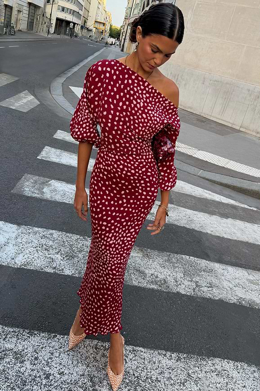 The Burgundy Deer Tilly Dress
