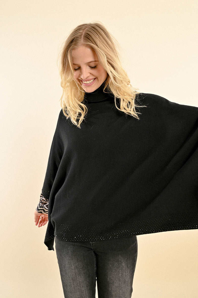 The Poncho with Glitter Border