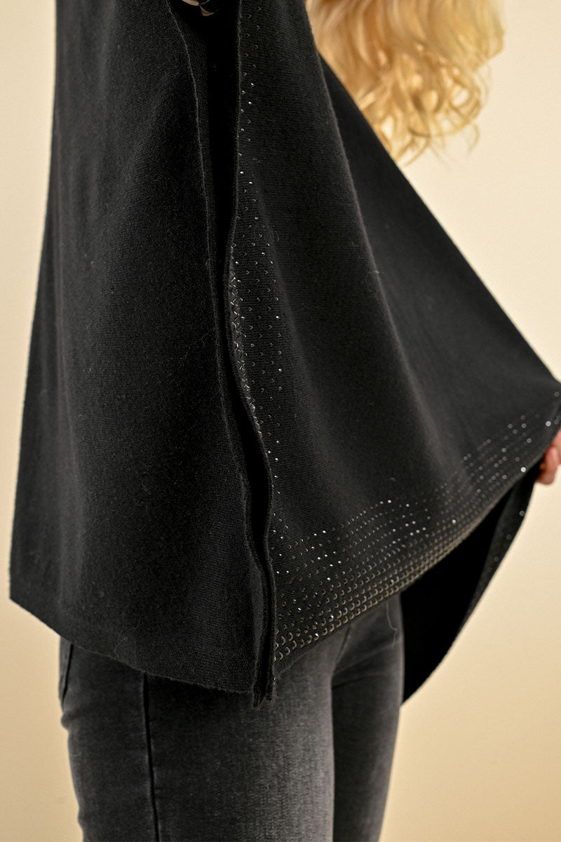 The Poncho with Glitter Border