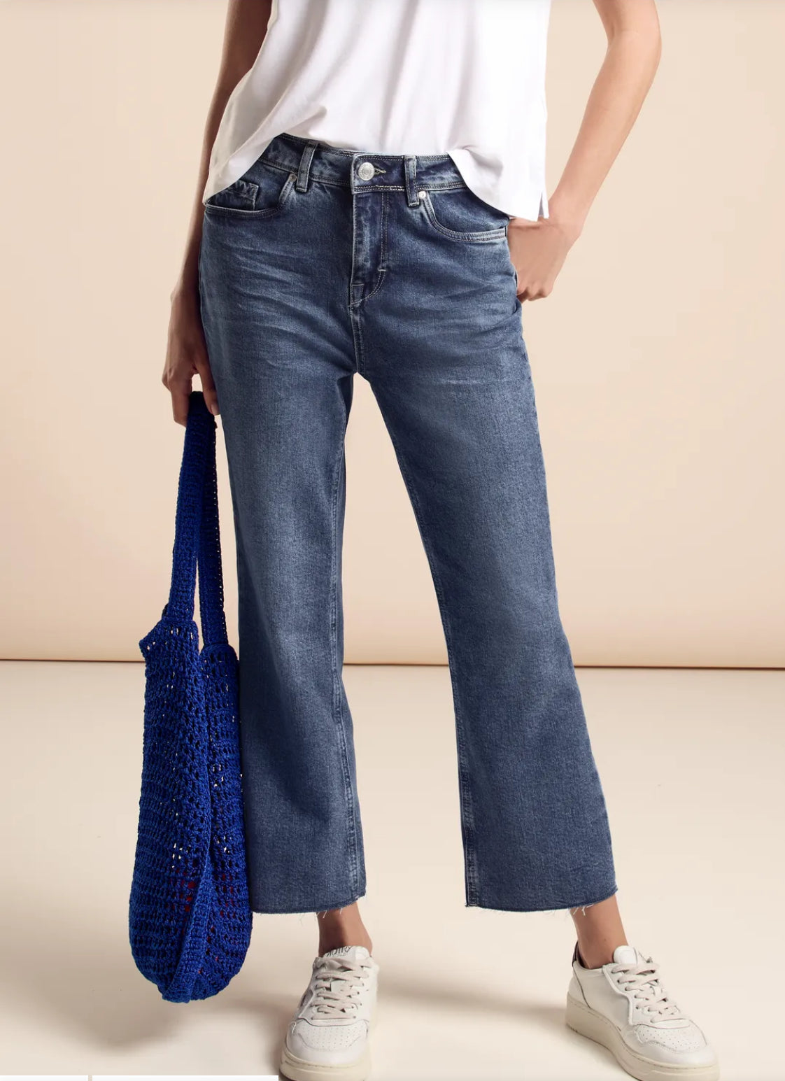 Denim Fringed Boot Cut Jeans