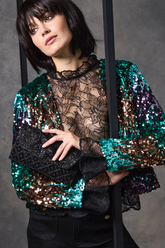 The Esme Black Lace Top