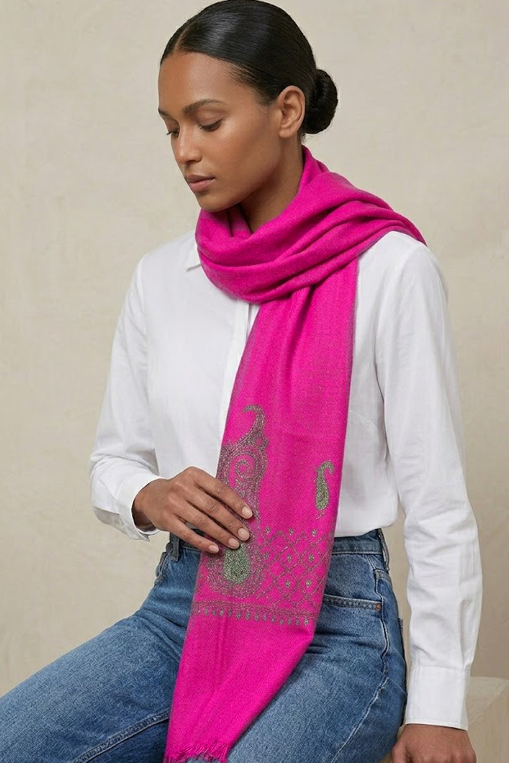 The Diana Hand Embroidered Wrap