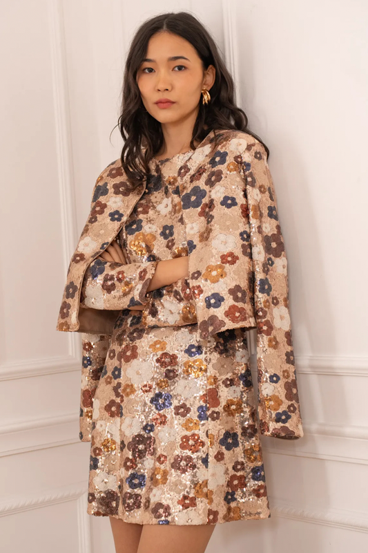 The Flora Chocolate Beaded Jacket