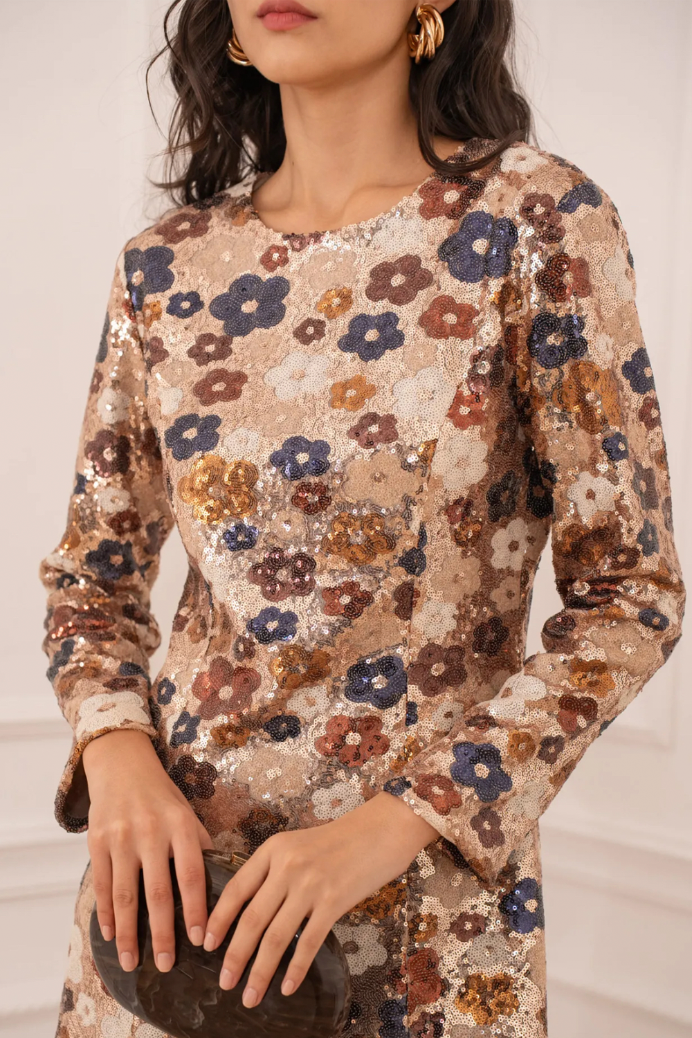 The Flora Chocolate Beaded Dress