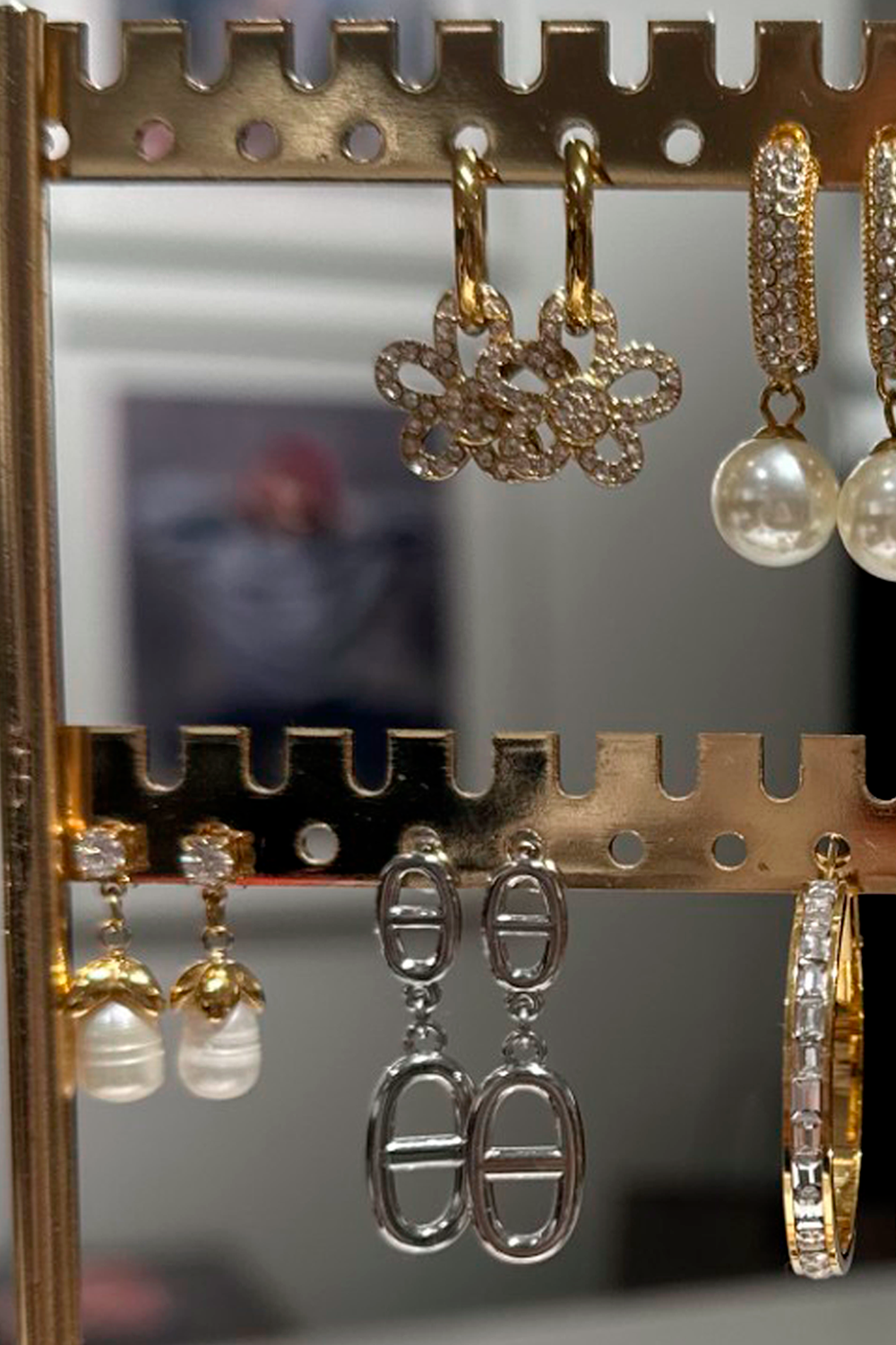 Flower Earrings Gold Drop