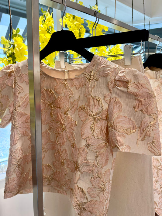 The Camelia Brocade Top