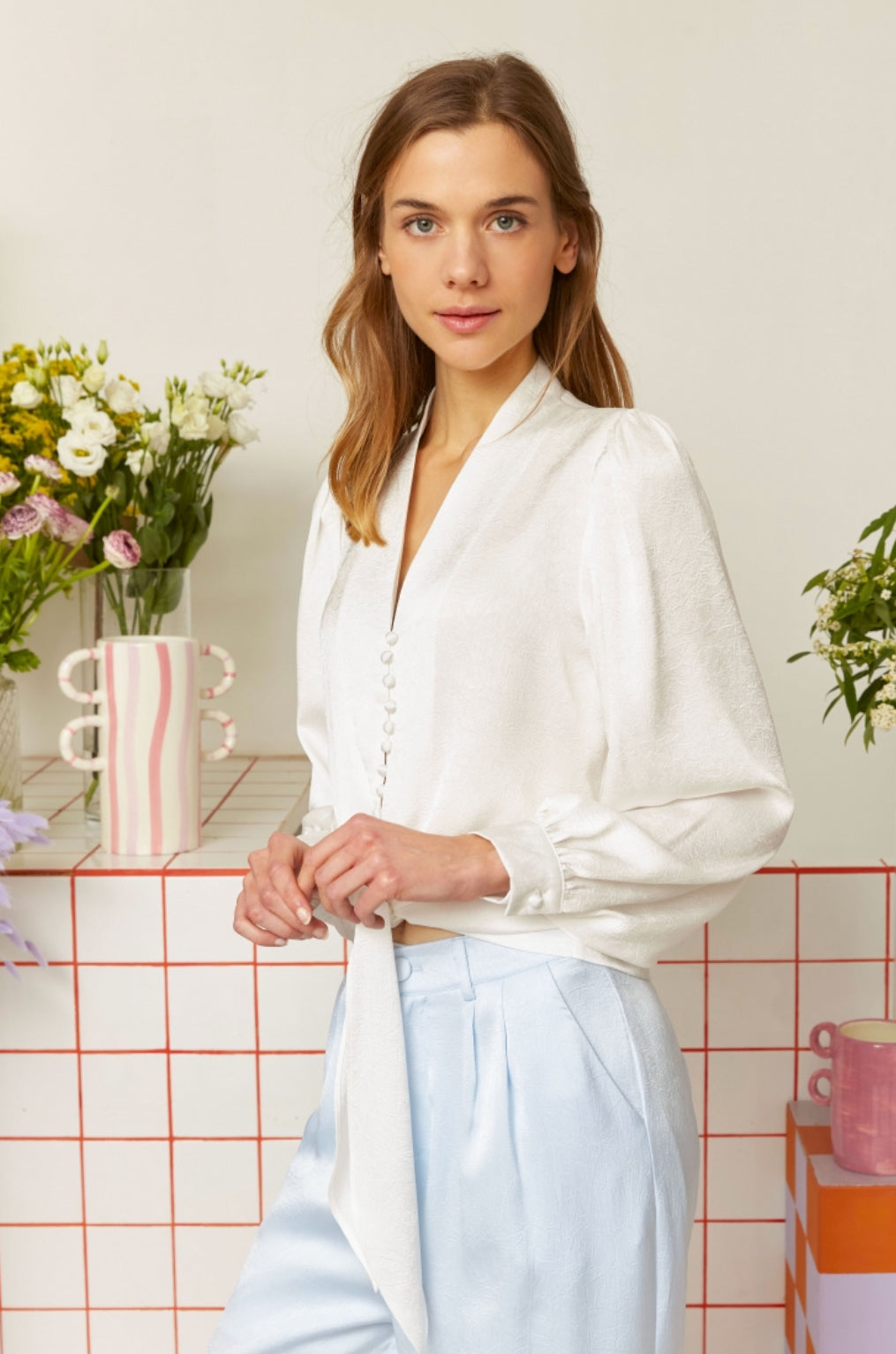 Bonnie Satin Buttoned Shirt