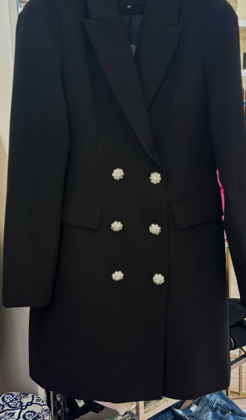 The Biba Dress Coat with Crystal Buttons