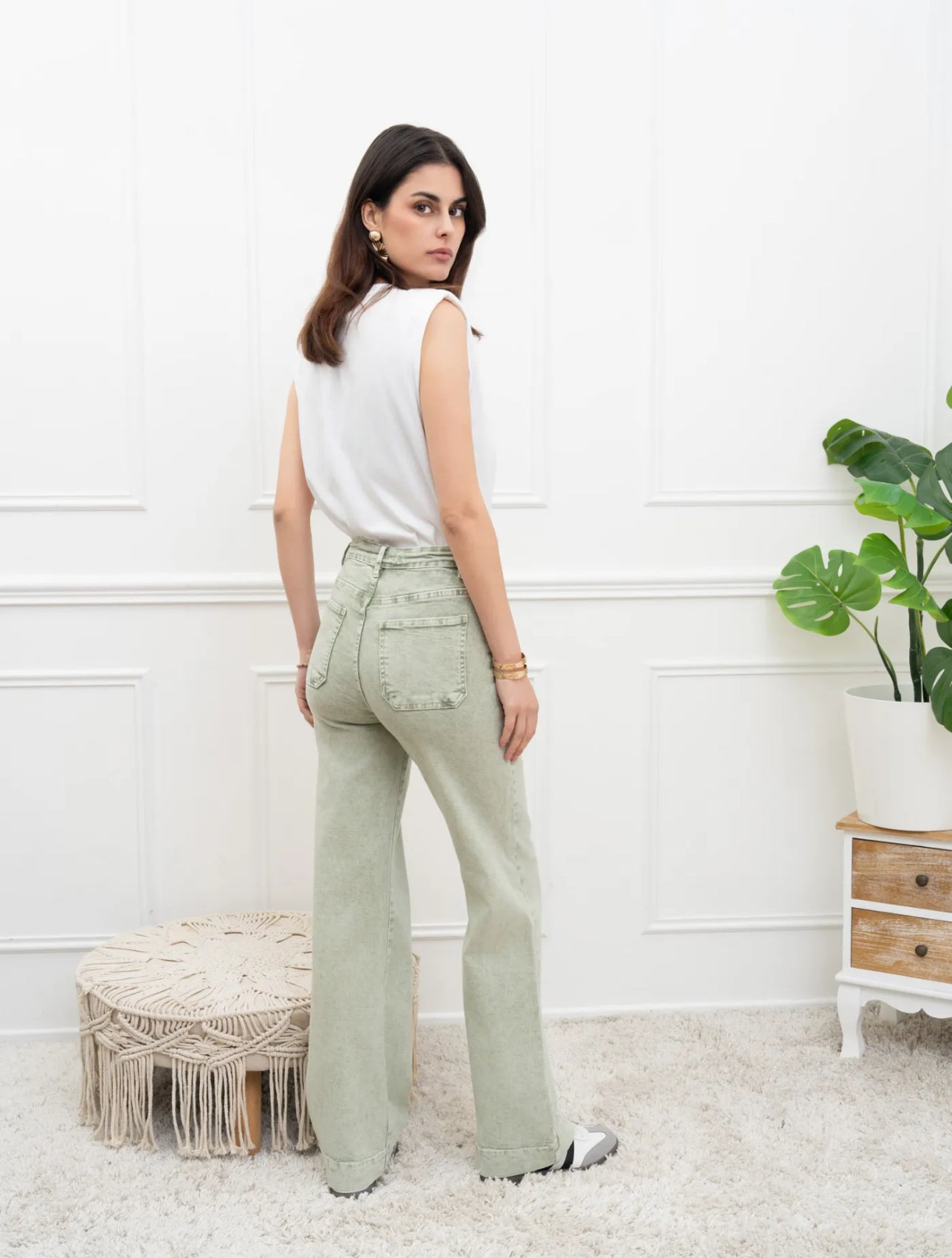 Samantha Jeans in Pistachio