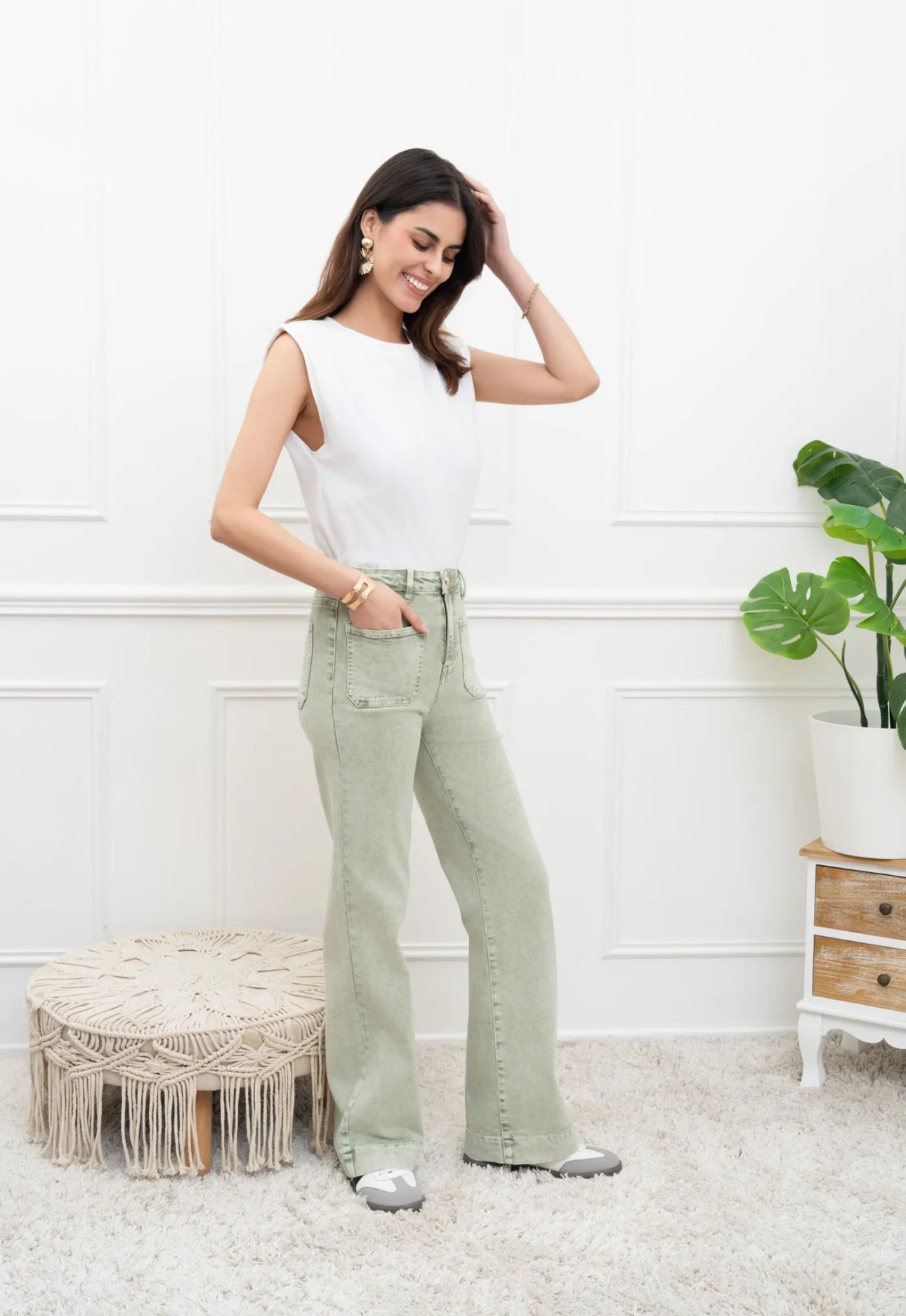 Samantha Jeans in Pistachio