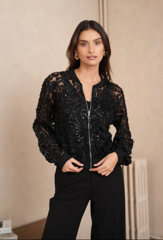 Black Lace Bomber