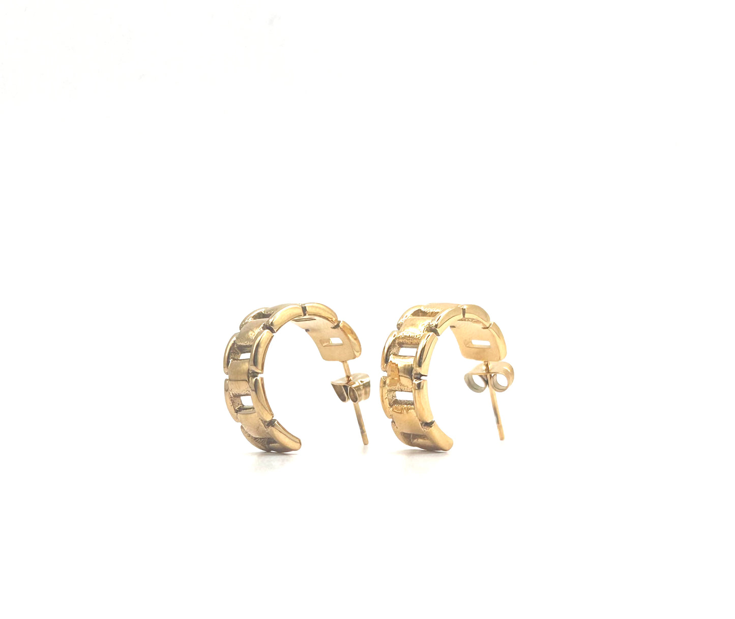 Gold Buckle Hoops