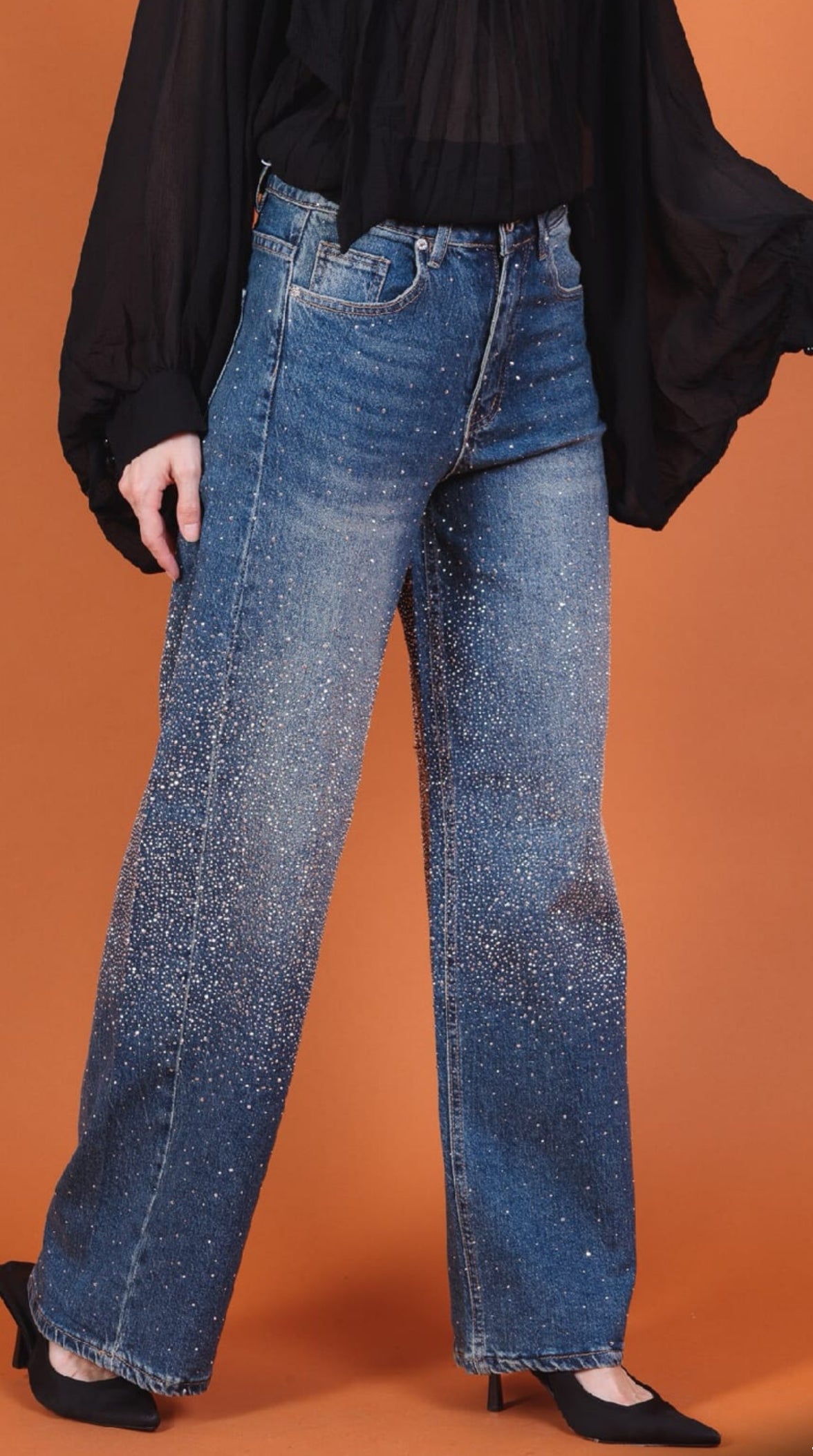 Delilah Straight Cut Sparkle Jeans