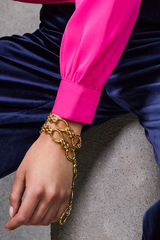 The Glenda Gold Loop Necklace & Bracelet