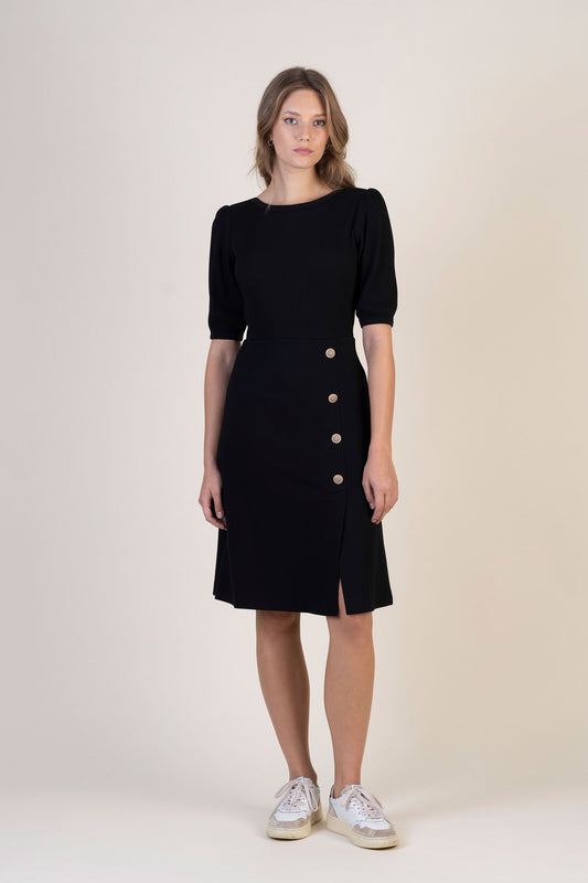 Carmela Black Knit Dress by Hongo