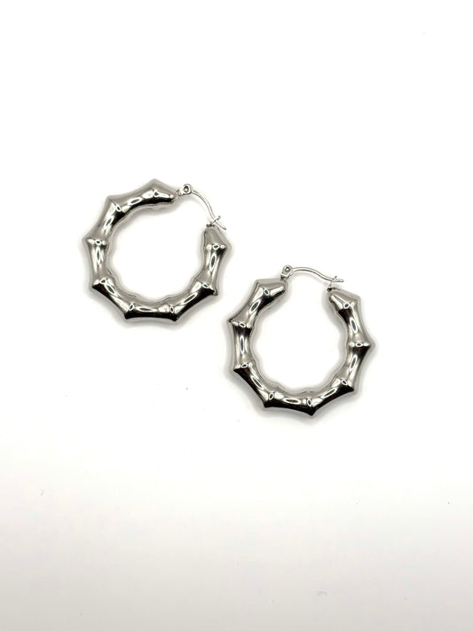 Bamboo Hoop Earrings