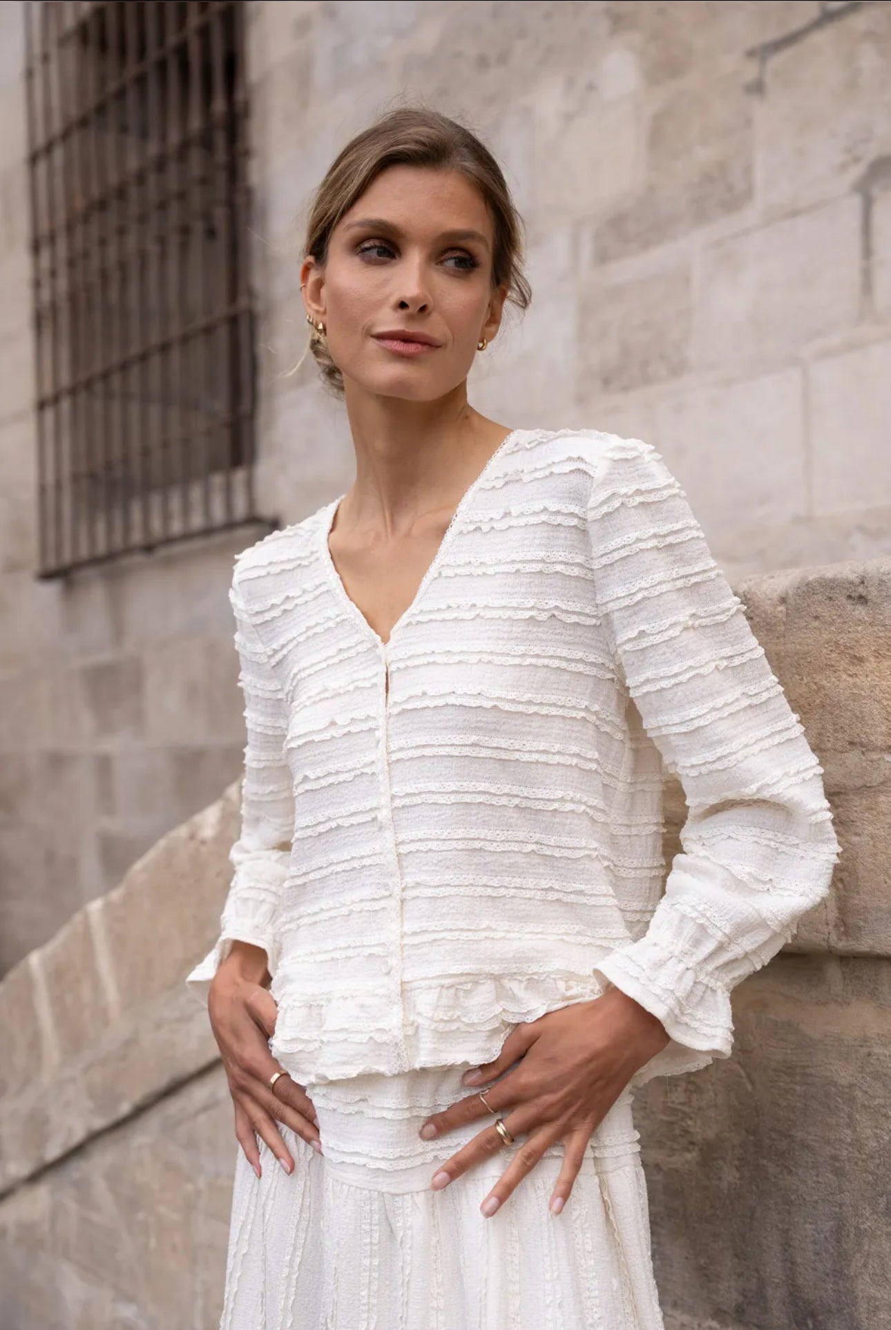 Dentelle Button Blouse