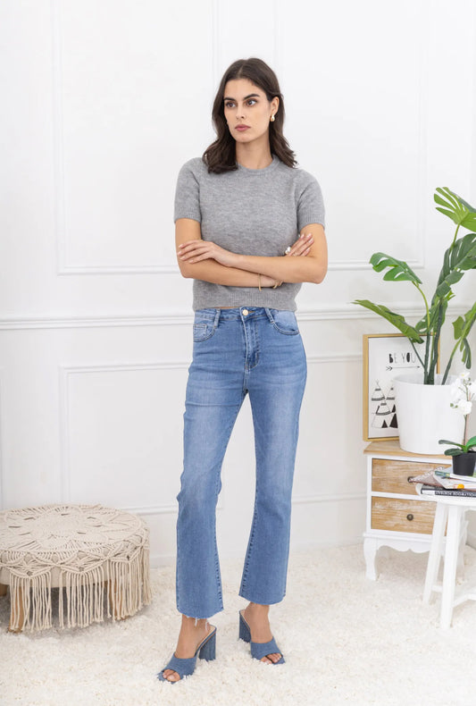 Denim Trimmed Flare