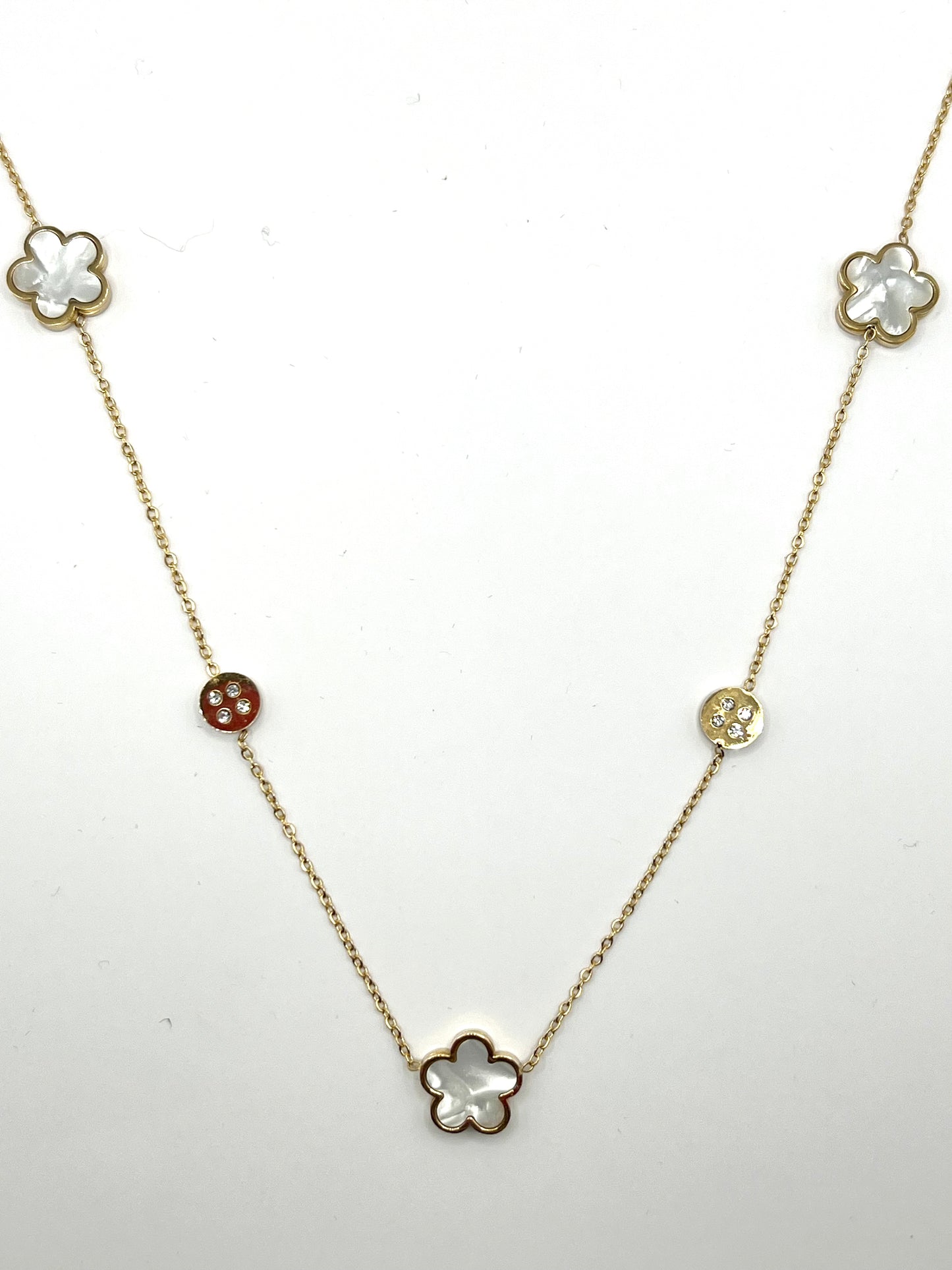 White Clover Long Necklace