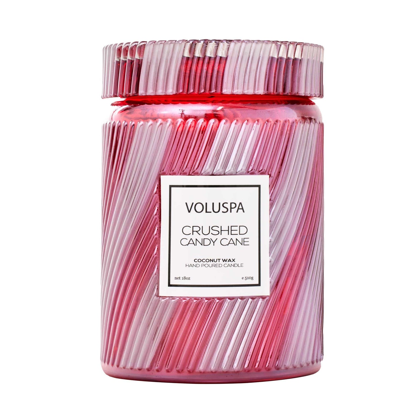 Crushed Candy Cane Glass Jar Candle