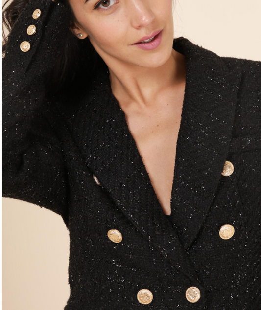 Black & Gold Glitter Blazer