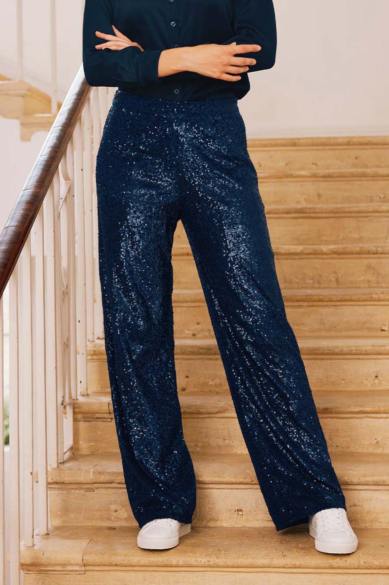 Midnight Sequin Trousers by Aspiga London