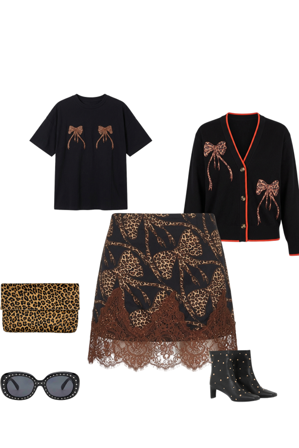 The Black Leopard Bow T-Shirt