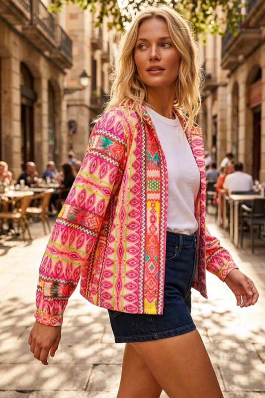The Nika Jacket in Neon Pink