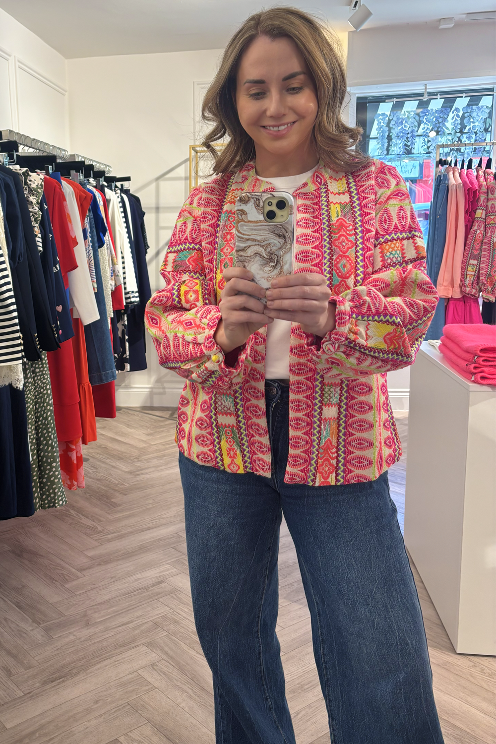 The Nika Jacket in Neon Pink