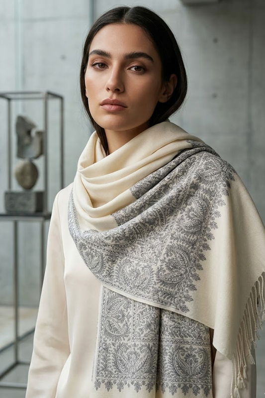 The Opal Hand Embroidered Wrap