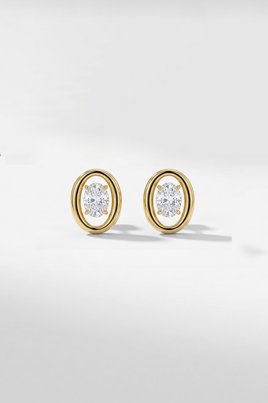 The Vanessa Oval Diamond Stud