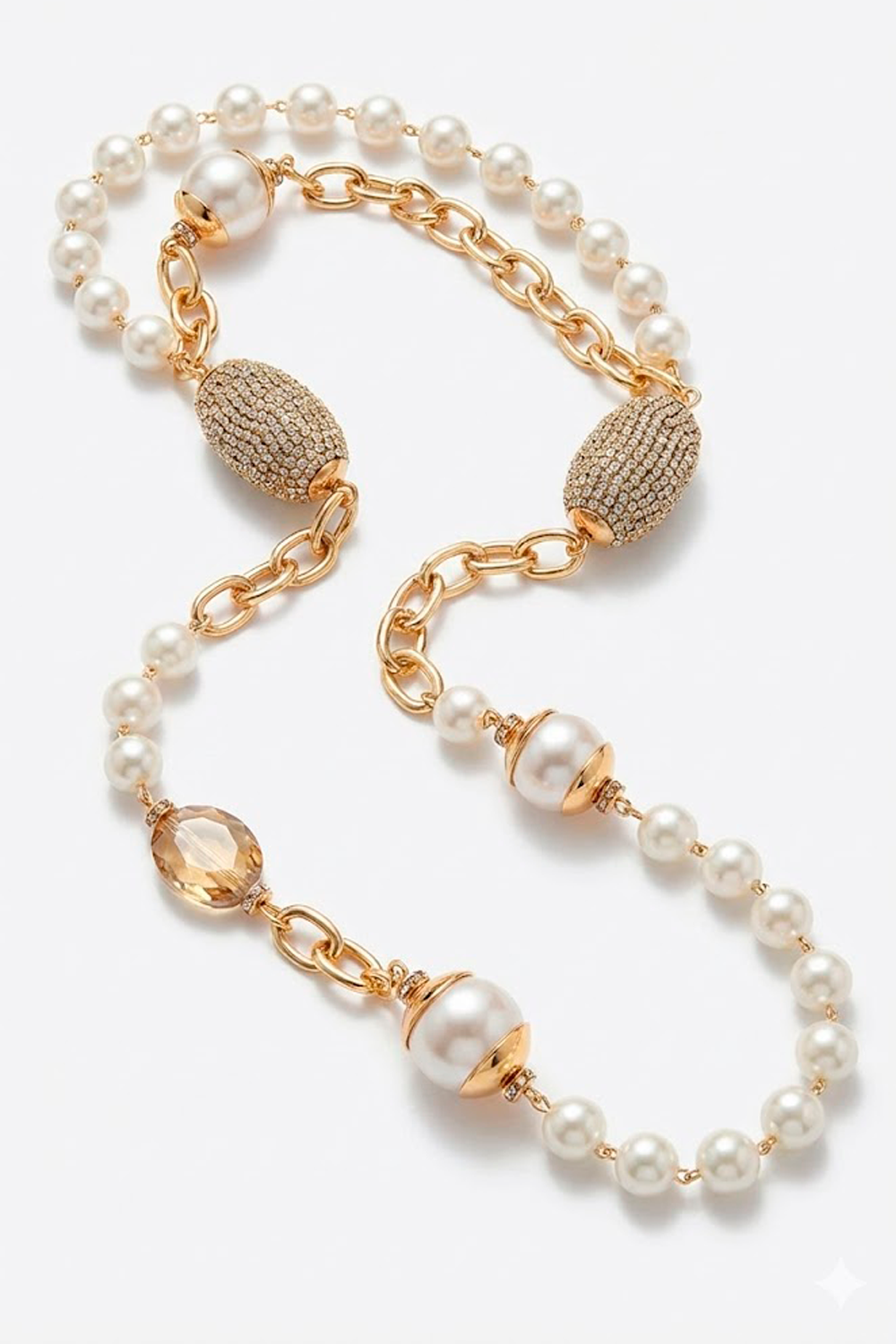 Pearl & Gold Barrel Chain