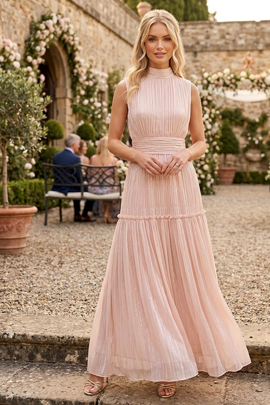 The Petra Peach Midi Dress