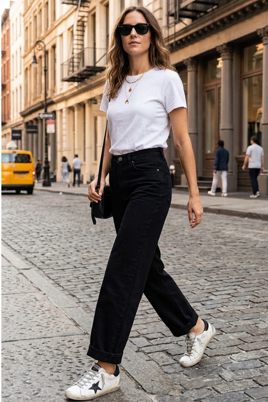 The Riva Black Straight Cut Denim Jean