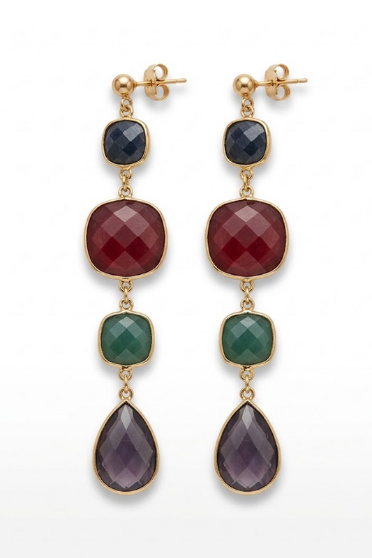 The Ruby Multi Drop Earring
