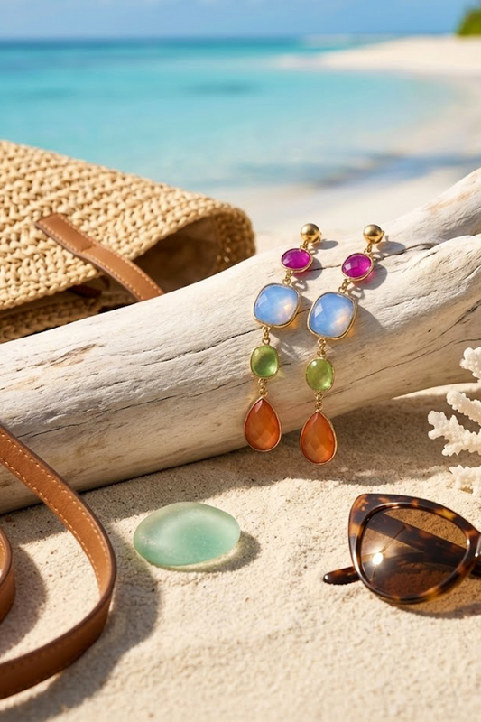 The Ruby Multi Drop Earring