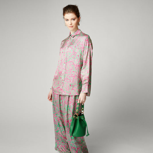 Hot Pink & Emerald Jaquard Shirt