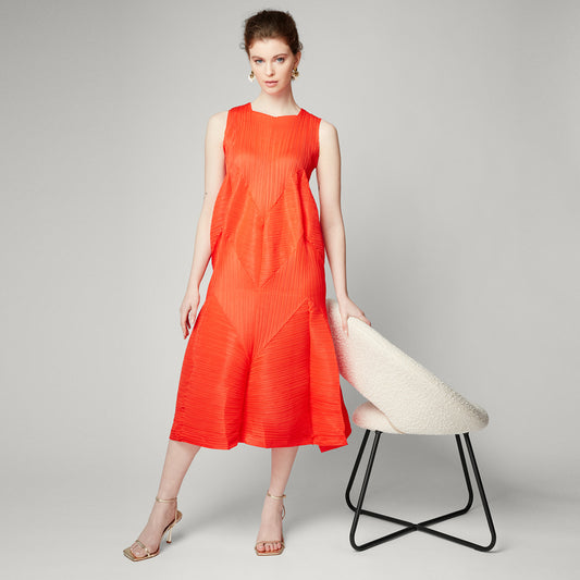 Sofia Orange Geometric Dress