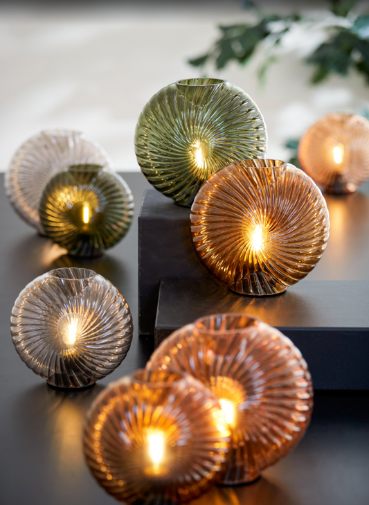 Shell Large LED Table Light in Ochre