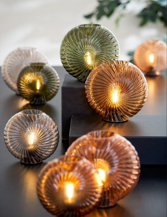 Shell Small LED Table Light in Ochre