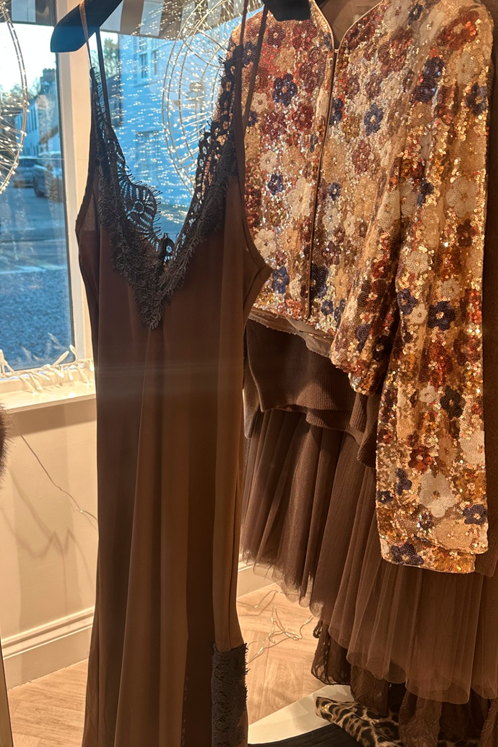 The Saffron Satin Lace Slip Dress