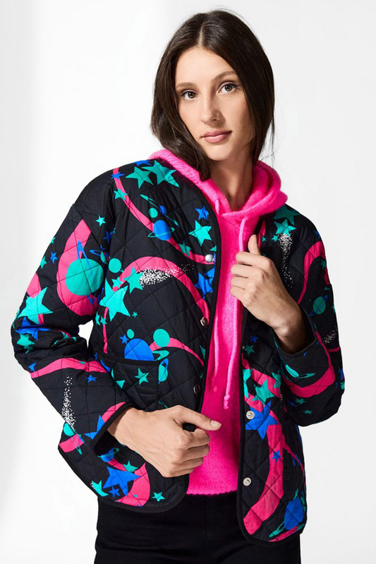 The Nova Quilted Jacket in Neon Pink