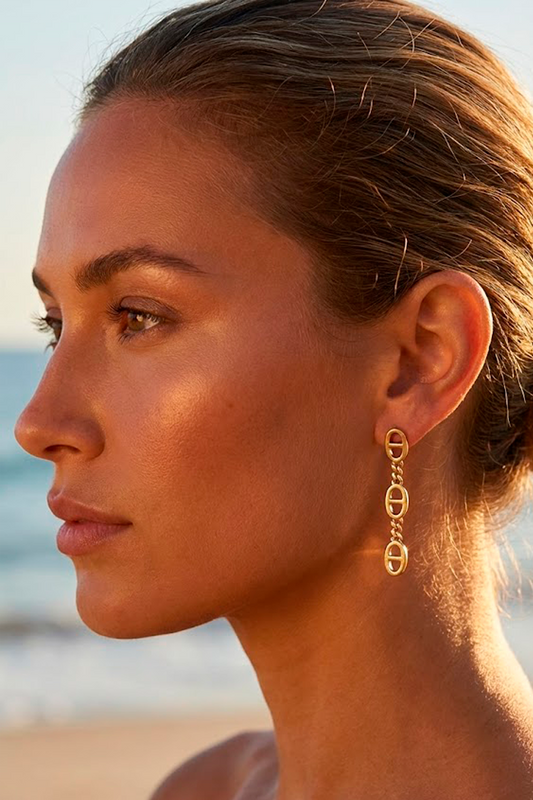 Evil Eye Triple Drop Earring